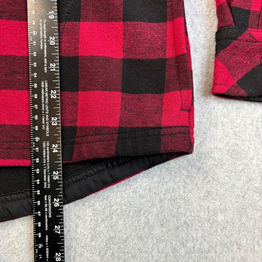 ORVIS Buffalo Plaid Fleece Lined Shirt Jacket Shacket  Red Black Women Size S CH - Picture 6 of 13